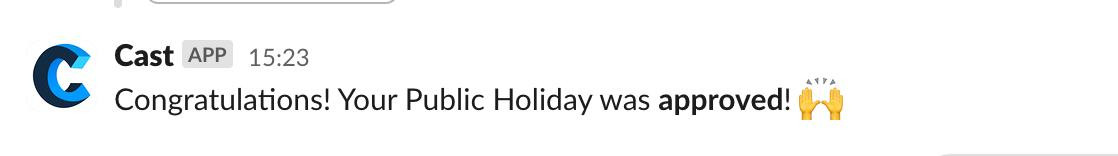 Slack PTO approval notification